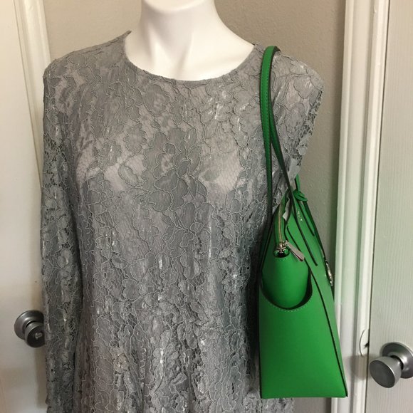 Large 15x10x4 Marilyn Palm Green Leather Michael Kors Jet Set Shoulder Bag - Picture 5 of 7